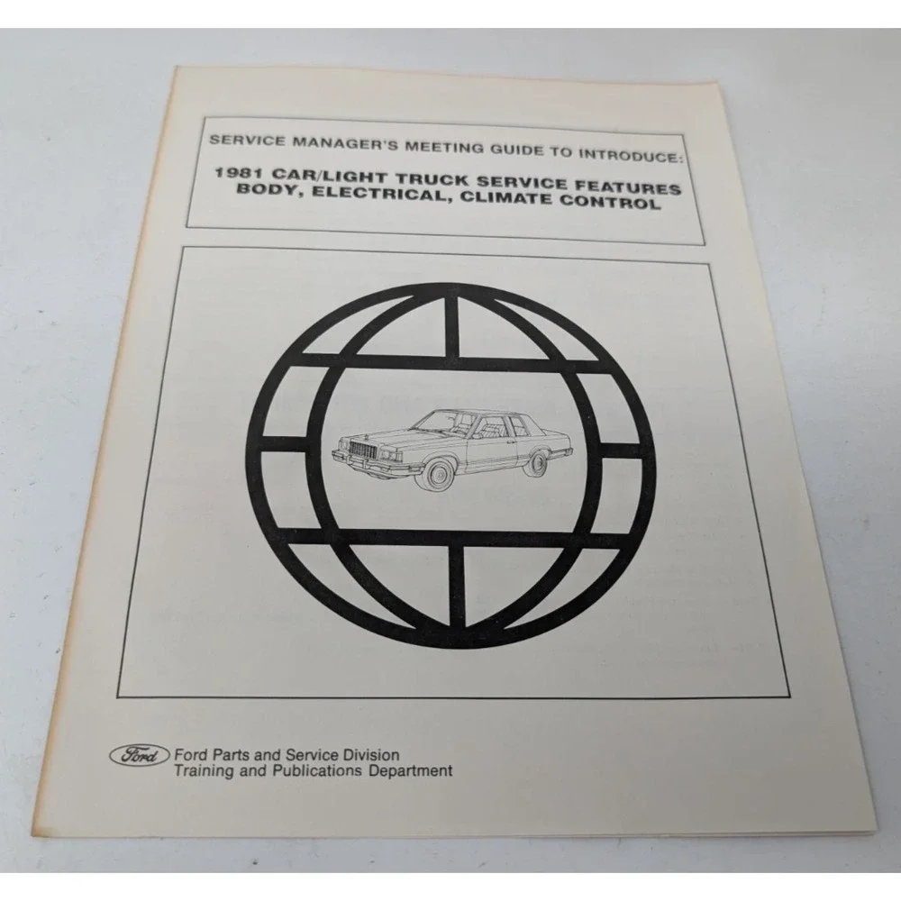 1981 Ford Car Truck Service Manager Meeting Guide Manual Electrical Body VTG 80s